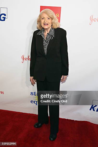 Lesbian, gay, bisexual and transgender rights activist Edith "Edie" Windsor attends PFLAG National's Eighth Annual Straight for Equality Awards Gala...