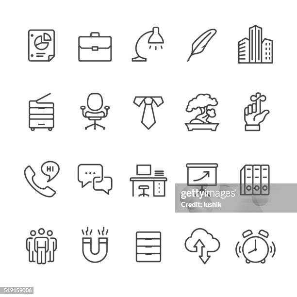 workplace and office vector icons - formal businesswear stock illustrations