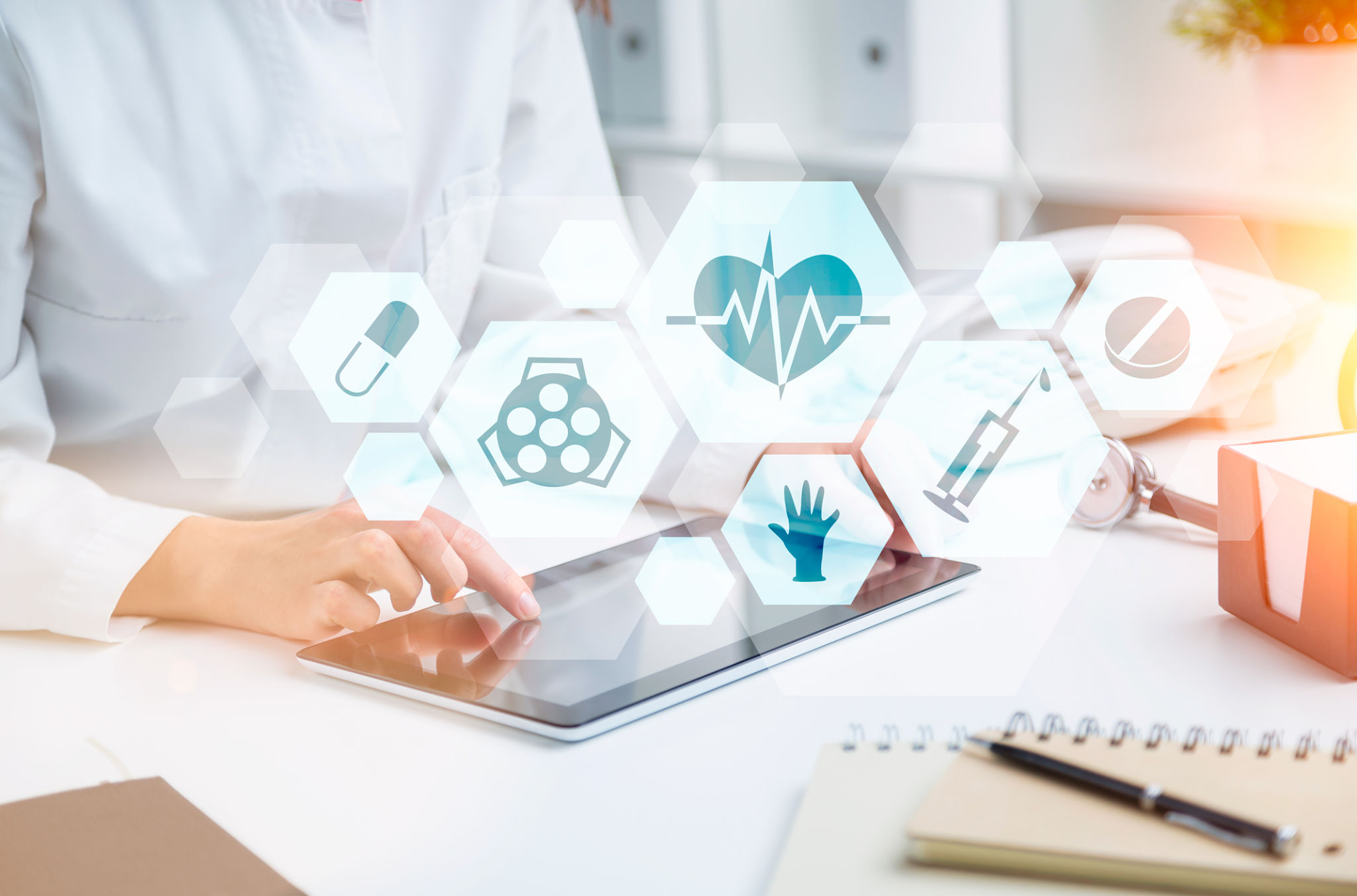 Doctor with tablet Doctor with tablet