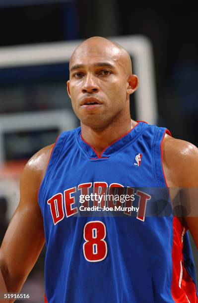 Darvin Ham of the Detroit Pistons stands on the court during the game with the Memphis Grizzlies December 11, 2004 at FedexForum in Memphis,...