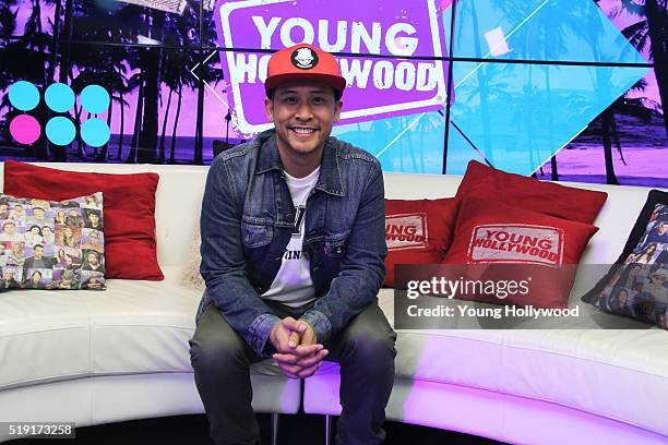 April 4: Joe "Punkee" Larot from the Jabbawockeez visits the Young Hollywood Studio on April 4, 2016 in Los Angeles, California. .