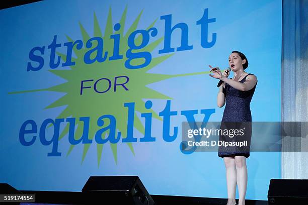 Actress Lauren Patten performs onstage at PFLAG National's eighth annual Straight for Equality awards gala at Marriot Marquis on April 4, 2016 in New...