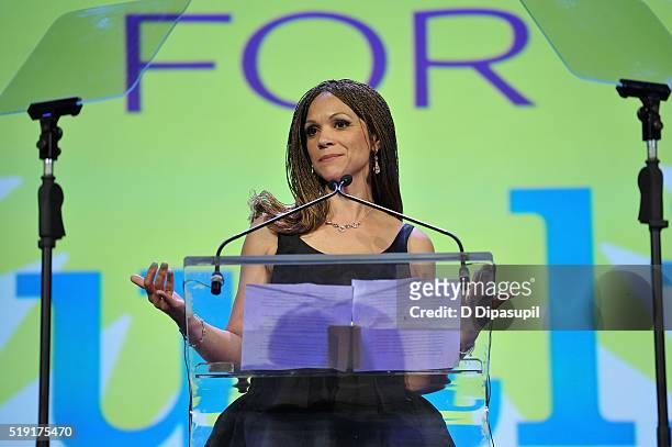 Writer Melissa Harris-Perry speaks onstage at PFLAG National's eighth annual Straight for Equality awards gala at Marriot Marquis on April 4, 2016 in...