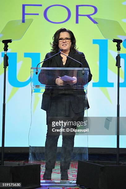 Actress Rosie O'Donnell speaks onstage at PFLAG National's eighth annual Straight for Equality awards gala at Marriot Marquis on April 4, 2016 in New...