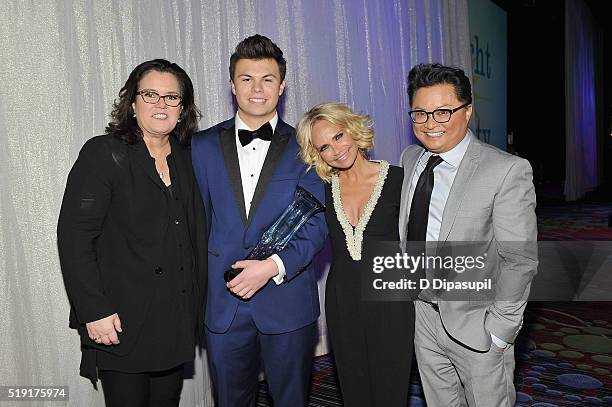 Rosie O'Donnell, Blake Christopher O'Donnell, Kristin Chenoweth and Alec Mapa attend PFLAG National's eighth annual Straight for Equality awards gala...