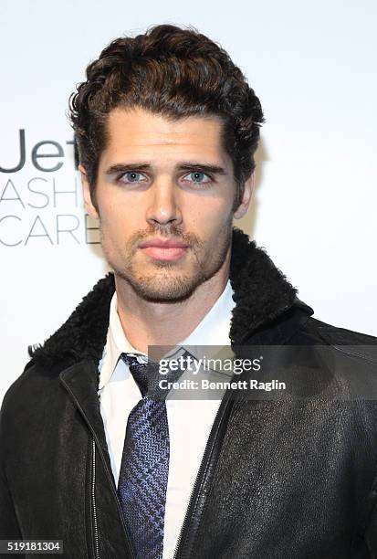 Model Brian Shimmansky attends the Jeffrey Fashion Cares 13th Annual Fashion Fundraiser at Intrepid Sea-Air-Space Museum on April 4, 2016 in New York...