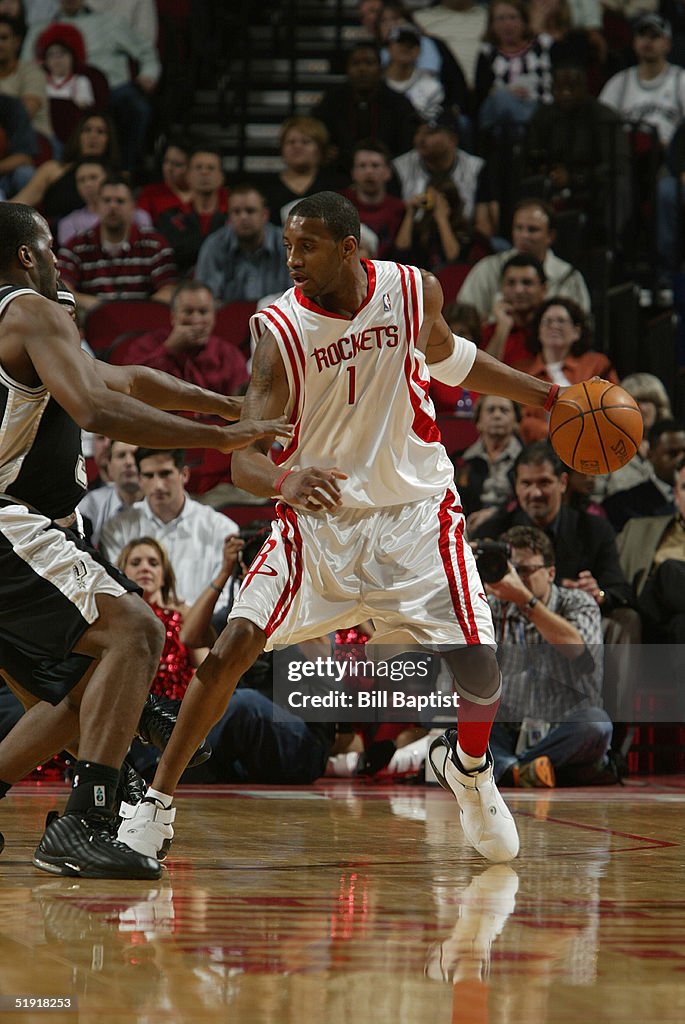 T Mac Rockets Tracy McGrady of the Houston Rockets controls the ball against the ...