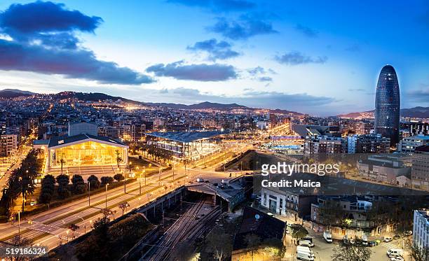 barcelona dusk landscape - catalonia stock pictures, royalty-free photos & images