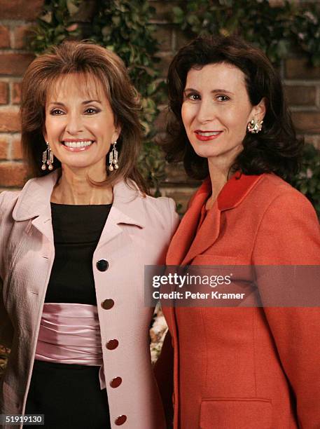 Actress Susan Lucci and NYC Film Commissioner Katherine Oliver attend a street sign presentation of "All My Children Way" to celebrate the shows 35th...