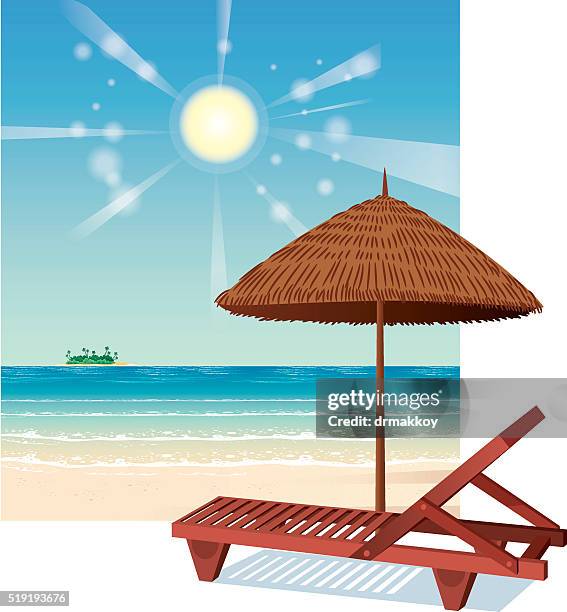 beach umberella - umbrella frame stock illustrations