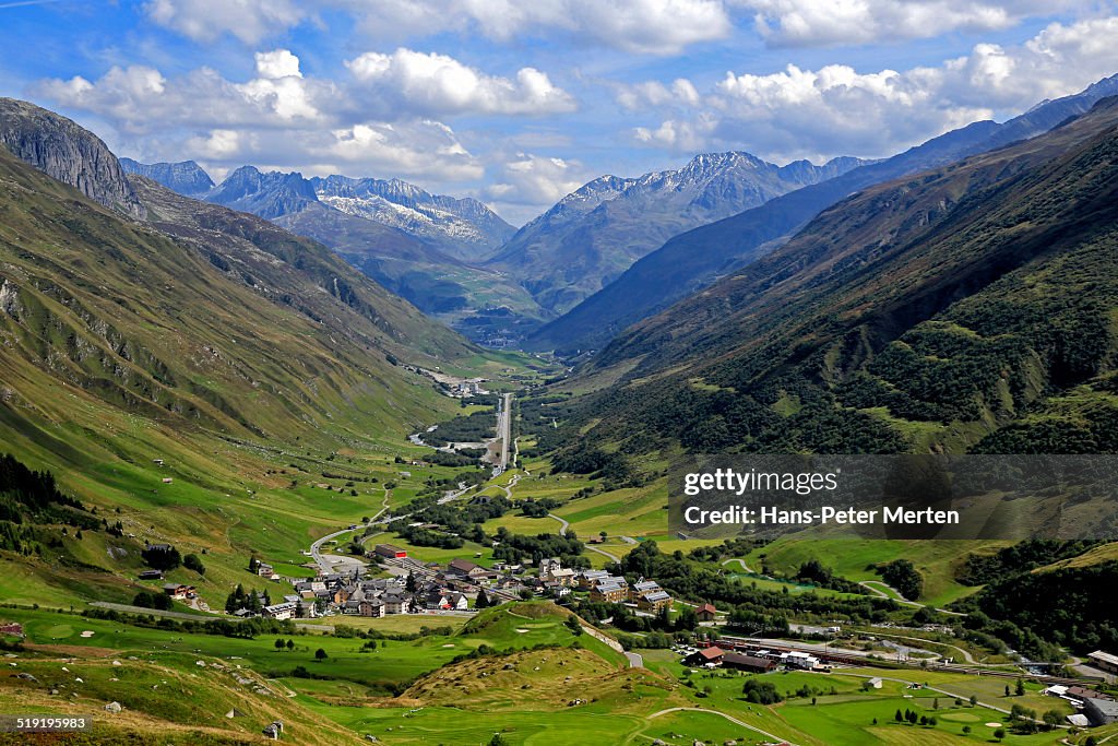 Look from Furka Pass to Realp, Switzerland