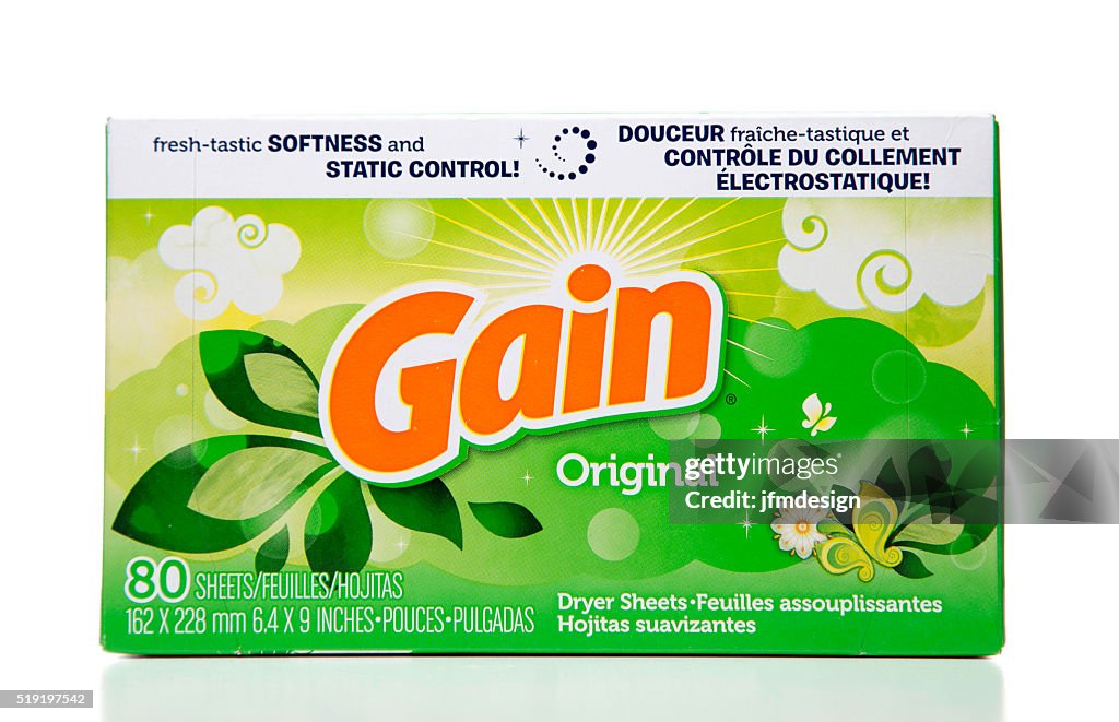 Gain Original Dryer Sheets box horizontal