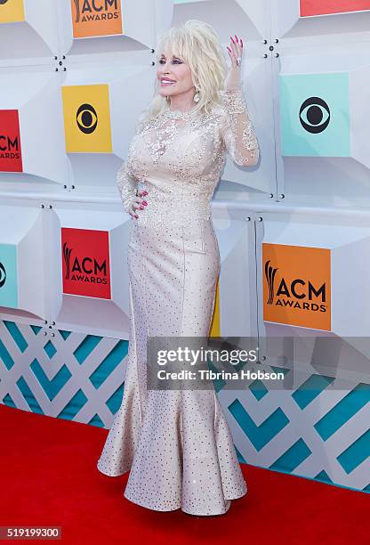 Dolly Parton attends the 51st Academy of Country Music Awards at MGM Grand Garden Arena on April 3, 2016 in Las Vegas, Nevada.