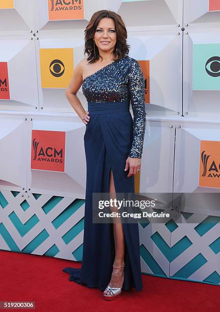 Singer Martina McBride arrives at the 51st Academy Of Country Music Awards at MGM Grand Garden Arena on April 3, 2016 in Las Vegas, Nevada.