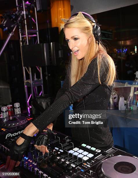 Paris Hilton hosts and performs at The Pool After Dark at Harrah's Atlantic Resort on April 2, 2016 in Atlantic City, New Jersey.