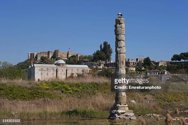 temple of artemis and st.john's basilica in selcuk - san giovanni in laterano - fotografias e filmes do acervo