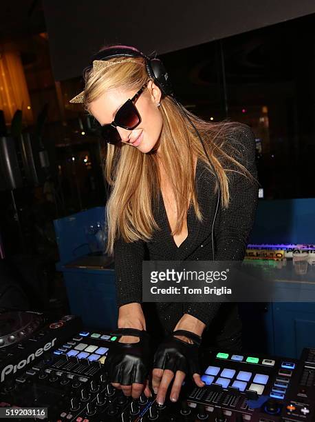 Paris Hilton hosts and performs at The Pool After Dark at Harrah's Atlantic Resort on April 2, 2016 in Atlantic City, New Jersey.