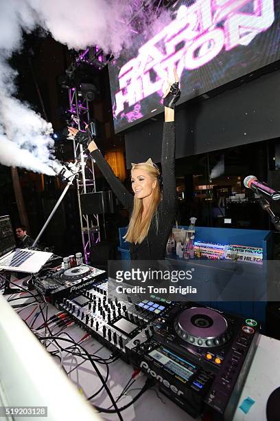 Paris Hilton hosts and performs at The Pool After Dark at Harrah's Atlantic Resort on April 2, 2016 in Atlantic City, New Jersey.