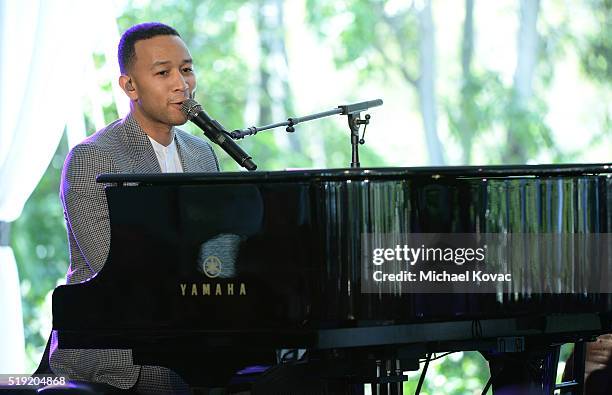 Musician John Legend performs onstage at the 2016 Jane Ortner Education Award Luncheon on April 4, 2016 in Beverly Hills, California.