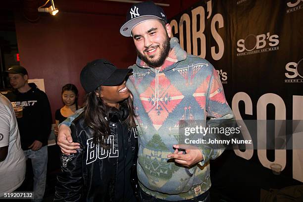 Scottie Beam and Your Old Droog attend S.O.B.'s on April 4, 2016 in New York City.