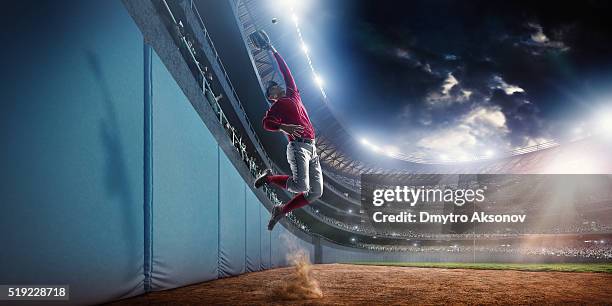 baseball home run catch - vangen stockfoto's en -beelden