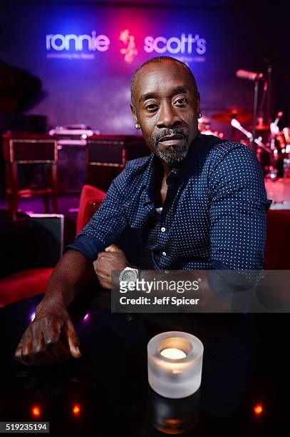 Don Cheadle, who directs and stars as Miles Davis in the forthcoming film Miles Ahead at Ronnie Scott's Jazz Club on April 5, 2016 in London, England.