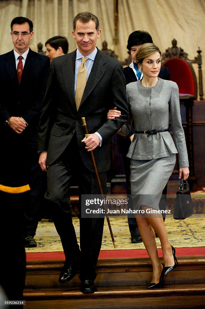 Spanish Royals Attends Investiture Of Honorary Doctors By Salamanca's University