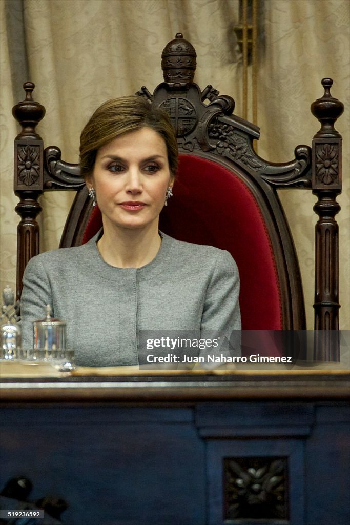 Spanish Royals Attends Investiture Of Honorary Doctors By Salamanca's University