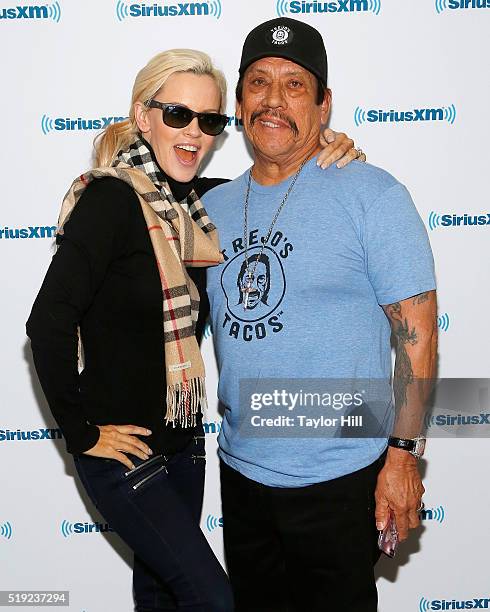 Jenny McCarthy and Danny Trejo visit "Dirty, Sexy, Funny with Jenny McCarthy" at the SiriusXM Studios on April 5, 2016 in Los Angeles, California.