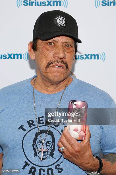 Danny Trejo visits "Dirty, Sexy, Funny with Jenny McCarthy" at the SiriusXM Studios on April 5, 2016 in Los Angeles, California.