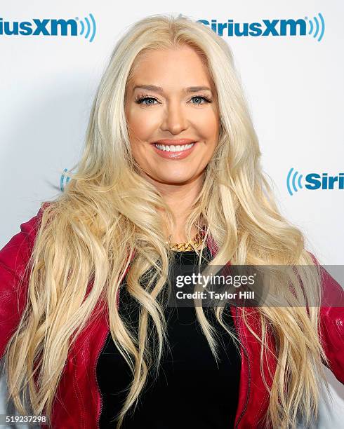 Erika Jayne visits "Dirty, Sexy, Funny with Jenny McCarthy" at the SiriusXM Studios on April 5, 2016 in Los Angeles, California.