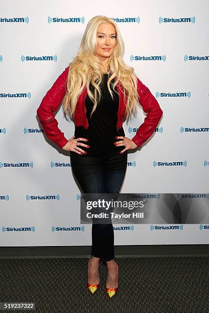 Erika Jayne visits "Dirty, Sexy, Funny with Jenny McCarthy" at the SiriusXM Studios on April 5, 2016 in Los Angeles, California.