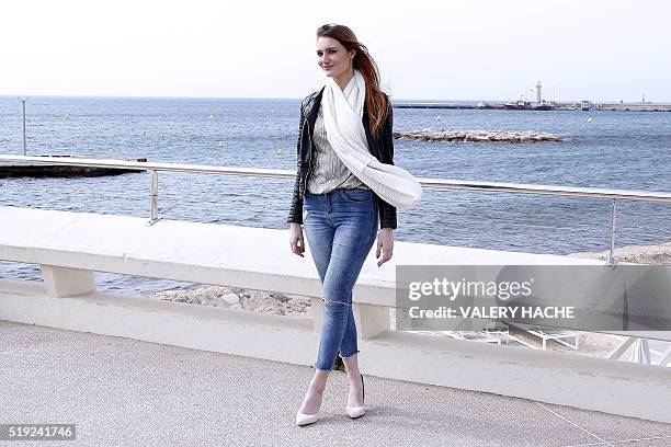 Andy, who has a YouTube channel called 'Andy Raconte', poses for a photocall during MIPTV, one of the world's largest TV and digital content...