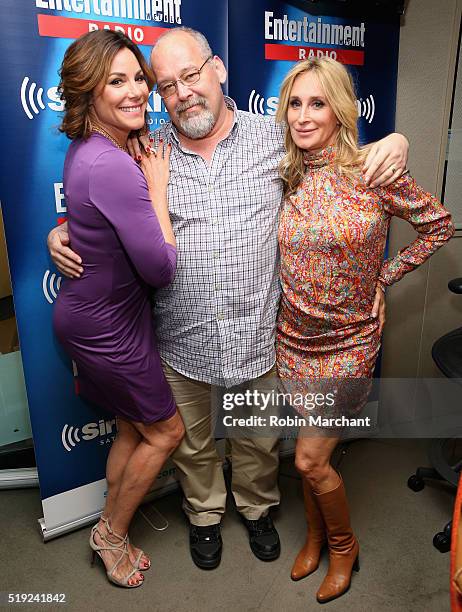 Luann de Lesseps, Larry Flick and Sonja Morgan visit Entertainment Weekly Radio at SiriusXM Studio on April 5, 2016 in New York City.