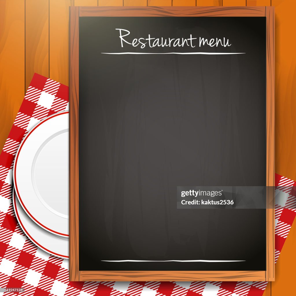 Empty Blackboard Restaurant Menu Background High-Res Vector Graphic - Getty  Images