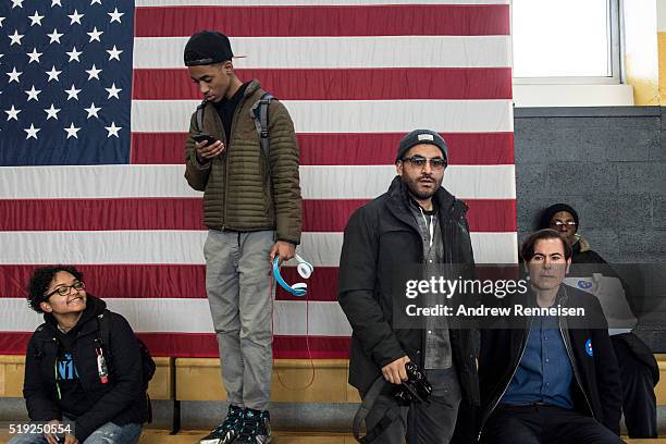 Attendees gather before Democratic presidential candidate Hillary Clinton hosts a Women for Hillary Town Hall meeting with New York City first lady...