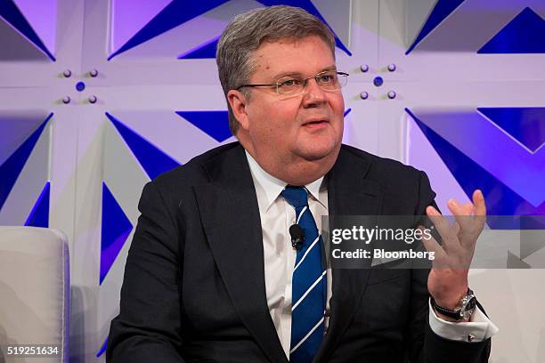 Anders Runevad, group president and chief executive officer of Vestas Wind Systems A/S, speaks at the Bloomberg New Energy Finance Future of Energy...