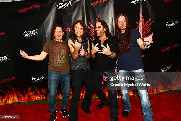 Randy Rhoads, Kelly Garni, Kevin Dubrow, Frankie Banali of Quiet Riot at the meet and greet Tent at Rockfest 80's Concert - Day 2 >> at Markham Park...