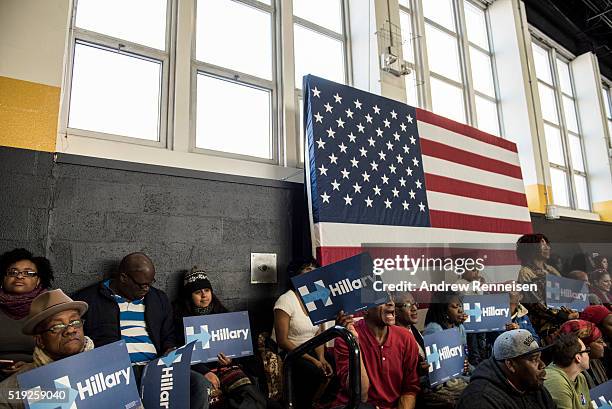 Attendees gather before Democratic Presidential Candidate Hillary Clinton hosts a Women for Hillary Town Hall meeting with New York City First Lady...