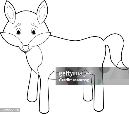Fácil Los Animales Para Colorear Con Los Niños Lobo Ilustración de stock -  Getty Images