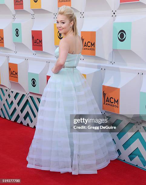 Singer RaeLynn arrives at the 51st Academy Of Country Music Awards at MGM Grand Garden Arena on April 3, 2016 in Las Vegas, Nevada.