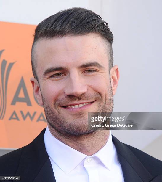 Singer Sam Hunt arrives at the 51st Academy Of Country Music Awards at MGM Grand Garden Arena on April 3, 2016 in Las Vegas, Nevada.