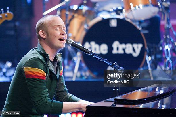 Episode 3092-- Pictured: Musician Isaac Slade of musical guest The Fray performs on February 8, 2006 --