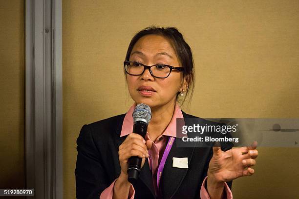 Lily Donge, principal of Rocky Mountain Institute, speaks at the Bloomberg New Energy Finance Future of Energy Summit in New York, U.S., on Tuesday,...
