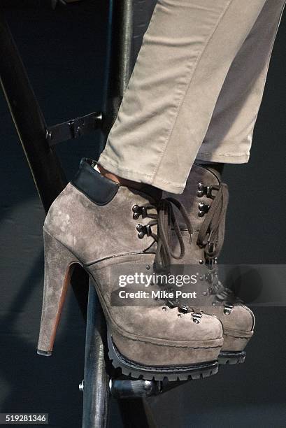 Singer Kelly Rowland, shoe detail, attends the AOL Build Series to discuss "Chasing Destiny" at AOL Studios in New York on April 5, 2016 in New York...