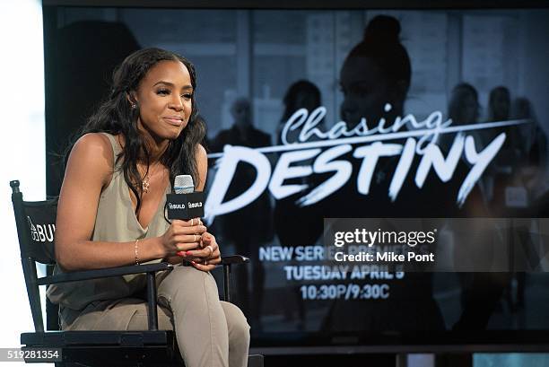 Singer Kelly Rowland attends the AOL Build Series to discuss "Chasing Destiny" at AOL Studios in New York on April 5, 2016 in New York City.