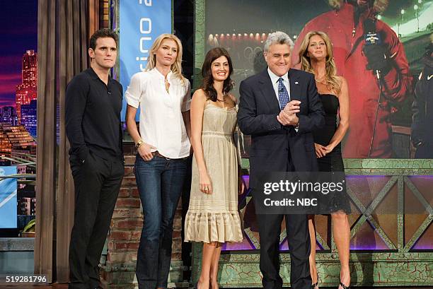 Episode Olympic Show-- Pictured: Actor Matt Dillon and Sports Illustrated cover models Rachel Hunter, Daniela Pestova, and host Jay Leno and Sports...