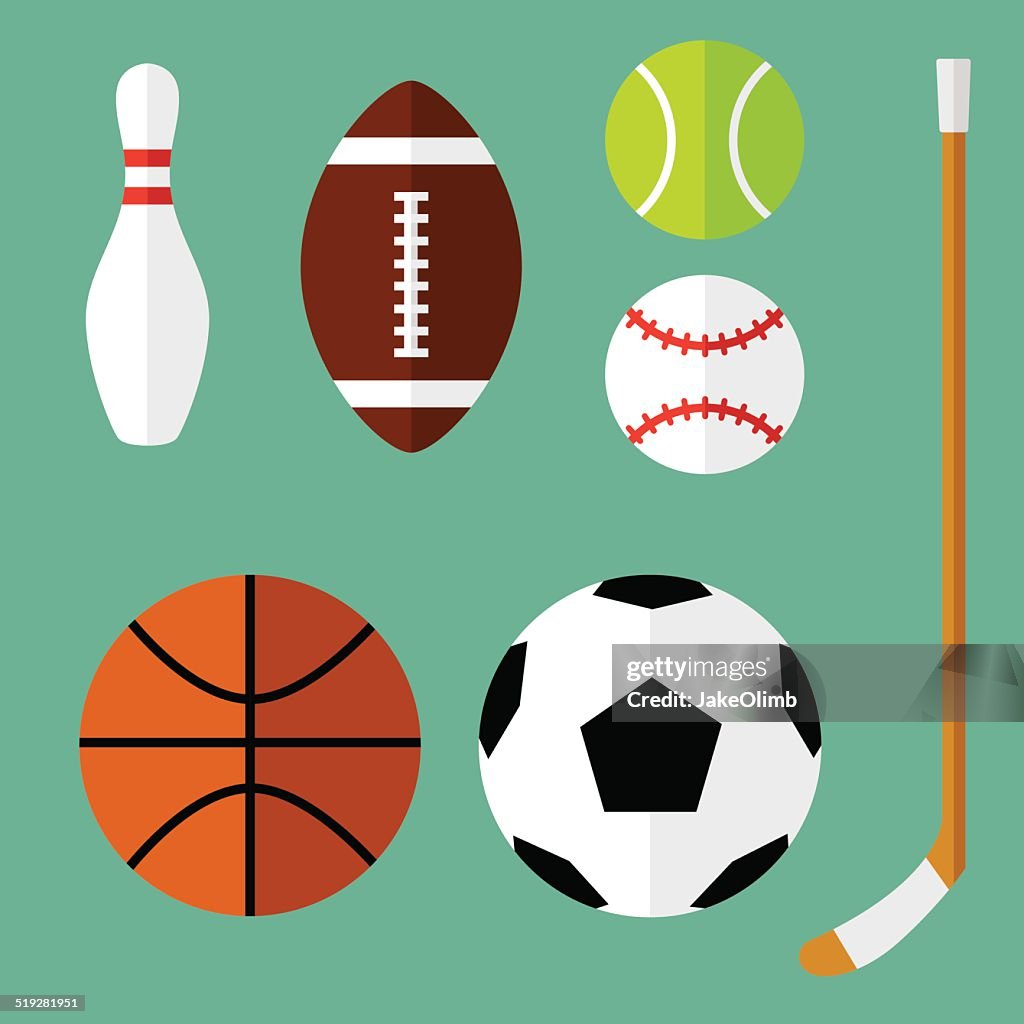 Sport icone piatte 1