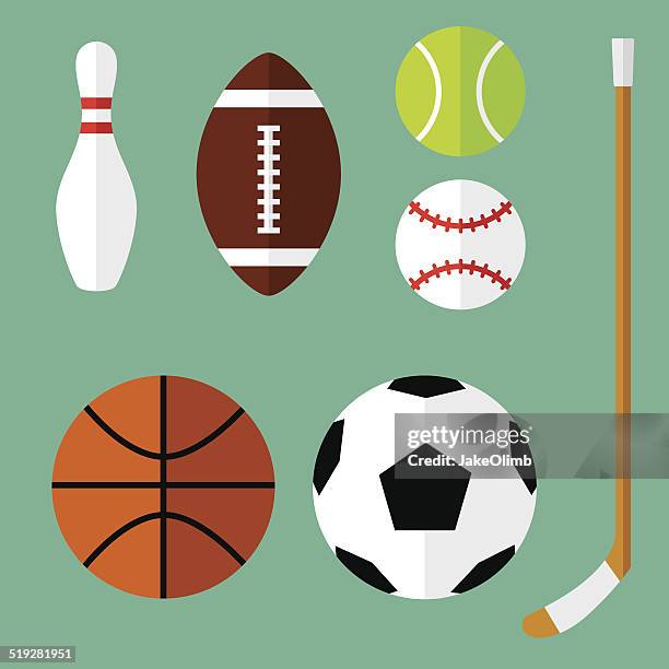 stockillustraties, clipart, cartoons en iconen met sports icons flat 1 - baseball sport