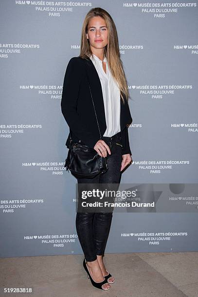 Solene Hebert attends the "Fashion Forward : 3 Siecles De Mode" : Cocktail Party at Musee Des Arts Decoratifs on April 5, 2016 in Paris, France.